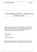 Civil Engineering Exam 1 Questions & Answers 2025