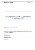 Civil Engineering Tests (All) Questions & Answers 2025