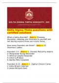   Delta Sigma Theta questions with certified solutions  What is being discrete? - Ans>> Showing discretion, keeping your business to yourself and not having anyone know your every move.  How many founders are there? - Ans>> 22 Illustrious Ladi