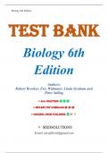 Test Bank For Biology, 6th Edition Brooker (All Chapters included)