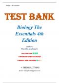 Test Bank For Biology The Essentials 4th Edition by Mariëlle Hoefnagels Chapter 1-30