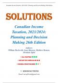 Solutions for Canadian Income Taxation, 2023/2024: Planning and Decision Making 26th Edition By William Buckwold, Chapter 1-23 | All Chapters.