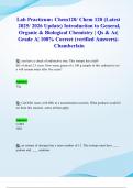 Lab Practicum: Chem120/ Chem 120 (Latest 2025/ 2026 Update) Introduction to General, Organic & Biological Chemistry | Qs & As| Grade A| 100% Correct (verified Answers)- Chamberlain