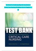 TEST BANK FOR UNDERSTANDING THE ESSENTIALS OF CRITICAL CARE NURSING 3RD EDITION BY KATHLEEN