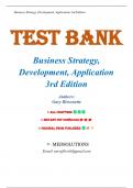 Test Bank for Business Strategy, Development, Application 3rd Edition By Gary Bissonette