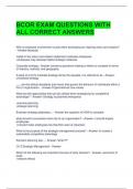 BCOR EXAM QUESTIONS WITH ALL CORRECT ANSWERS 