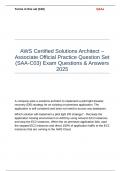 AWS Certified Solutions Architect – Associate Official Practice Question Set (SAA-C03) Exam Questions & Answers 2025