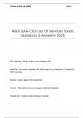 AWS SAA-C03 List Of Services Exam Questions & Answers 2025