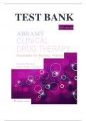 Test Bank For Abrams’ Clinical Drug Therapy Rationales for Nursing Practice 12th Edition  Geralyn Frandsen