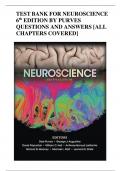 TEST BANK FOR NEUROSCIENCE  6 th EDITION BY PURVES  QUESTIONS AND ANSWERS [ALL  CHAPTERS COVERED]