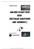 LML4810 EXAM PACK 2025  {DETAILED QUESTIONS AND ANSWERS }