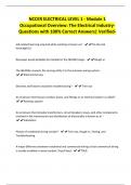 NCCER ELECTRICAL LEVEL 1 - Module 1 Occupational Overview: The Electrical Industry- Questions with 100% Correct Answers| Verified