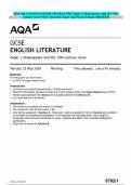 2024 AQA GCSE ENGLISH LITERATURE Paper 1 Shakespeare and the 19thcentury novel MAY Question Paper and Mark Scheme MERGED