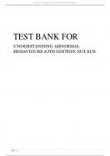 TEST BANK FOR UNDERSTANDING ABNORMAL BEHAVIOURS 1OTH EDITION SUE SUE