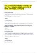 HSCO 502-D06 HUMAN GROWTH AND DEVELOPMENT LATEST QUESTIONS WITH CORRECT ANSWERS 