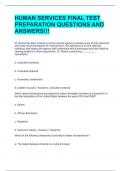 HUMAN SERVICES FINAL TEST PREPARATION QUESTIONS AND ANSWERS!!!