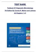 Test Bank for Textbook Of Diagnostic Microbiology  7th Edition By Connie R. Mahon and Lehman All Chapters 1-41