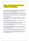 HRM 1 EXAM QUESTIONS AND CORRECT ANSWERS 