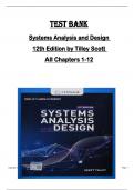 TEST BANK for Systems Analysis and Design  12th Edition by Tilley Scott  All Chapters 1-12