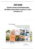 TEST BANK for Nutrition Therapy and Pathophysiology  4th Edition by Marcia Nelms and Kathryn P. Sucher.  All Chapters 1-25