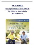 Test Bank for Nursing for Wellness in Older Adults   9th Edition by Carol A. Miller All Chapters 1-29