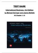 TEST BANK for International Business, 3rd Edition  by Michael Geringer and Jeanne McNett  All Chapter 1-15 