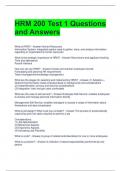 HRM 200 Test 1 Questions and Answers 