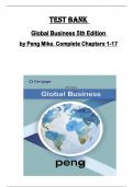 TEST BANK for Global Business 5th Edition  by Peng Mike. Complete Chapters 1-17