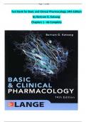 Test Bank for Basic and Clinical Pharmacology 14th Edition By Bertram G. Katzung Chapter 1-66 Complete Guide A+