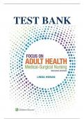 TEST BANK for focus on adult health medical surgical nursing 2nd by linda honan 