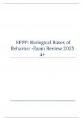 EPPP: Biological Bases of  Behavior -Exam Review 2025  a+