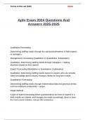 Aphr Exam 2024 Questions And Answers 2025-2025