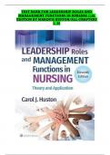 TEST BANK FOR LEADERSHIP ROLES AND MANAGEMENT FUNCTIONS IN NURSING 11th EDITION BY MARQUIS HUSTON/ALL CHAPTERS 1-25