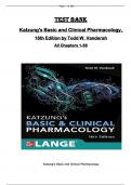 TEST BANK  for Katzung's Basic and Clinical Pharmacology,  16th Edition by Todd W. Vanderah  All Chapters 1-66