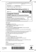 Paper 2 IGCSE Pearson Edexcel Computer Science June 2022