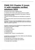 FNAN 522 Chapter 9 (exam 1) with complete verified solutions 2025.