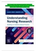 TEST BANK FOR UNDERSTANDING NURSING RESEARCH, 8TH EDITION, SUSAN GROVE, JENNIFER GRAY (ALL CHAPTERS) LATEST 2024