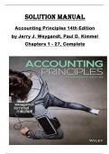 SOLUTION MANUAL  for Accounting Principles 14th Edition  by Jerry J. Weygandt, Paul D. Kimmel  Chapters 1 - 27, Complete