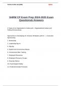 SHRM CP Exam Prep 2024-2025 Exam Questions& Answers