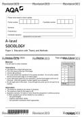 AQA 2024 A Level Sociology Papers 1, 2 & 3 with Mark schemes