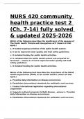 NURS 420 community health practice test 2 (Ch. 7-14) fully solved & updated 2025-2026