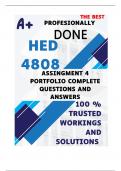 HED4808 Assignment 4 Portfolio (COMPLETE ANSWERS) 2025 - DUE 22 January 2025