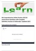 RN Comprehensive Online Practice 2023 B/ Actual Exam Questions with Complete Definitive Answers & Rationales/ Updated 2025