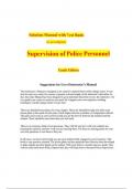 Test Bank with Solution Manual For Supervision of Police Personnel, 10th Edition by Nathan F. Iannone