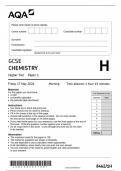 gcse aqa may 2024 higher tier chemistry paper 1 