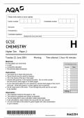 gcse aqa june 2024 higher tier chemistry paper 2