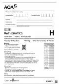 gcse aqa may 2024 higher tier mathematics paper 1 (non- calculator)