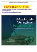 TEST BANK FOR: Medical-Surgical Nursing: Critical Thinking in Patient  Care 5th Edition by Priscilla LeMone Latest Update.