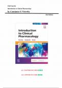 Test Bank - for Introduction to Clinical Pharmacology 11th Edition(Visovsky, 2024), All Chapters