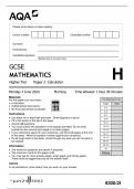 gcse aqa june 2024 higher tier mathematics paper 2( calculator)